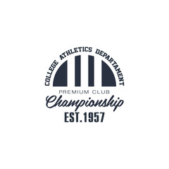 Fototapeta premium Classic Sport Label College Athletics Department