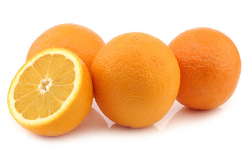 fresh cut oranges  on a white background