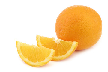 fresh cut oranges  on a white background