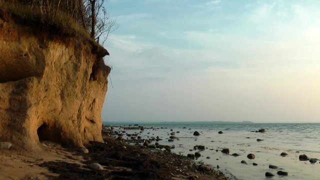Island Poel, cliffs at the west coast in late afternoon