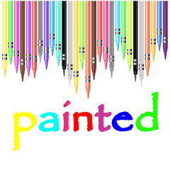 painted poster, painted with pastel crayons