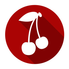 Вишня иконка. Вишня иконка плоский дизайн. Вишня векторная иллюстрация. Вишня иконка с тенью