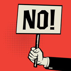 Hand holding poster, business concept with text No