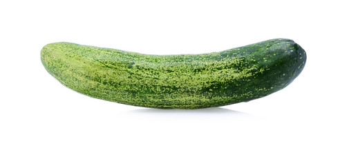 Cucumber with water drop on white background