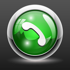 3D phone icon button, illustration