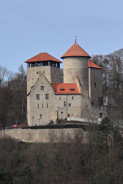 Die Burg Normannstein bei Treffurt in Th&uuml;ringen