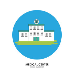 Naklejka premium Medical center design. Hospital illustration. white background