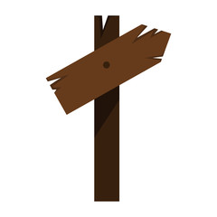 Wood sign in white background