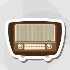 Fototapeta premium colorful retro radio design, vector illustration
