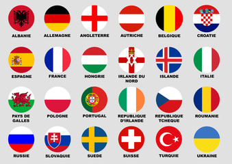 Foot euro 2016 drapeau pays