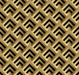 Naklejka premium Seamless black and gold square art deco pattern vector