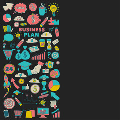 Fototapeta na wymiar Vector set of doodle business icons