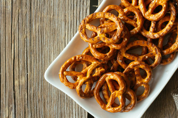 Little cracknels on dish top view