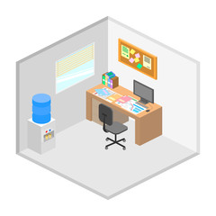 Creative office isometric vector