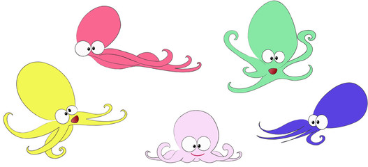 octopuses colored