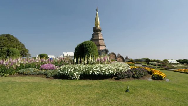 pagoda at doi inthanon park in thailand