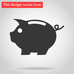 with shadow icon piggy pig 