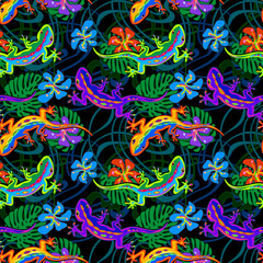 Fototapeta na wymiar seamless pattern Lizard
