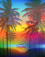 palm beach 22 - obrazy, fototapety, plakaty