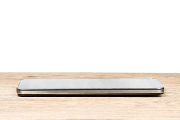 Smartphone on a wooden table