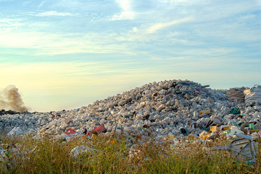 Plastic waste dumping site