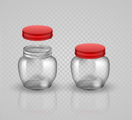 Glass Jars for canning and preserving. With cover , without lid.