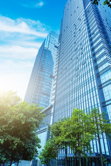 Obraz premium low angle view of skyscrapers under the blue sky