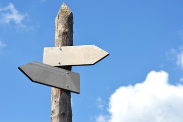 Empty wooden signpost
