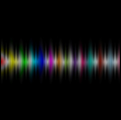 Colorful sound wave on a dark background. Vector illustration.