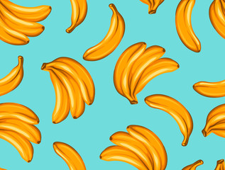 Seamless pattern with bananas. Tropical abstract background in retro style. Easy to use for backdrop, textile, wrapping paper, wall posters