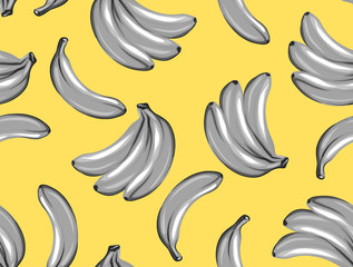 Seamless pattern with bananas. Tropical abstract background in retro style. Easy to use for backdrop, textile, wrapping paper, wall posters