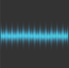 Colorful sound wave on a dark background. Vector illustration.