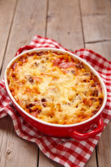 Macaroni casserole with ground beef