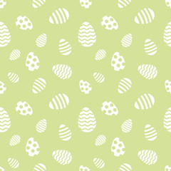Fototapeta premium Seamless green and white Easter eggs vector pattern.