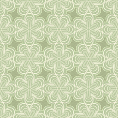 Abstract green spring flower buds vector pattern.