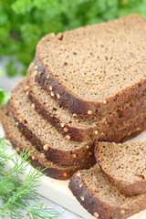 Wholegrain rye bread with bran and seeds