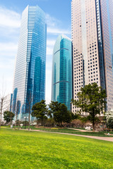 Fototapeta premium cityscape under the blue sky,shanghai china.