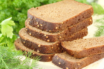 Wholegrain rye bread with bran and seeds