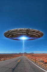 ufo over desert highway © Luca Oleastri