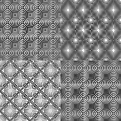 Set of 4 seamless geometric vector patterns.