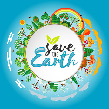 Save the Earth concept, Vector Illustration
