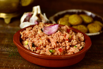 couscous with vegetables and falafel