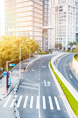 aerial view of urban road,shanghai china.