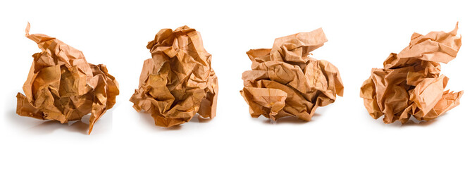 Isolated image of a crumpled paper closeup