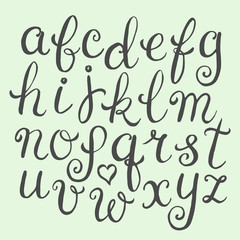 Hand drawn calligraphic font