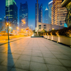 Fototapeta na wymiar night shanghai downtown district,china