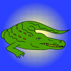Alligator pop art vector illustration