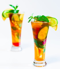 Drink. Pimms, white background