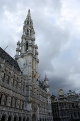 the Flamboyant Town Hall on the Grand Place in Brussels