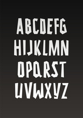 Vector font. Handwritten alphabet
